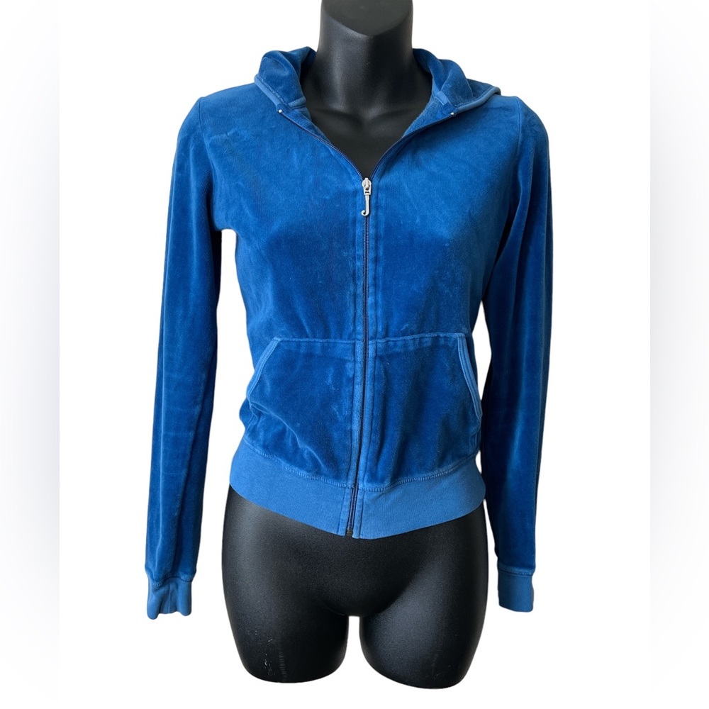 Juicy Couture Y2K Vintage Velour Blue Track Jacket